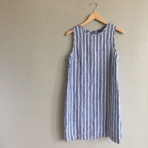 Striped Linen Dress by Willi Smith Mid Length Sz 8